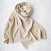 Аксессуары handmade. Livemaster - original item Thin stole 50/200 cm Cold beige. Handmade.