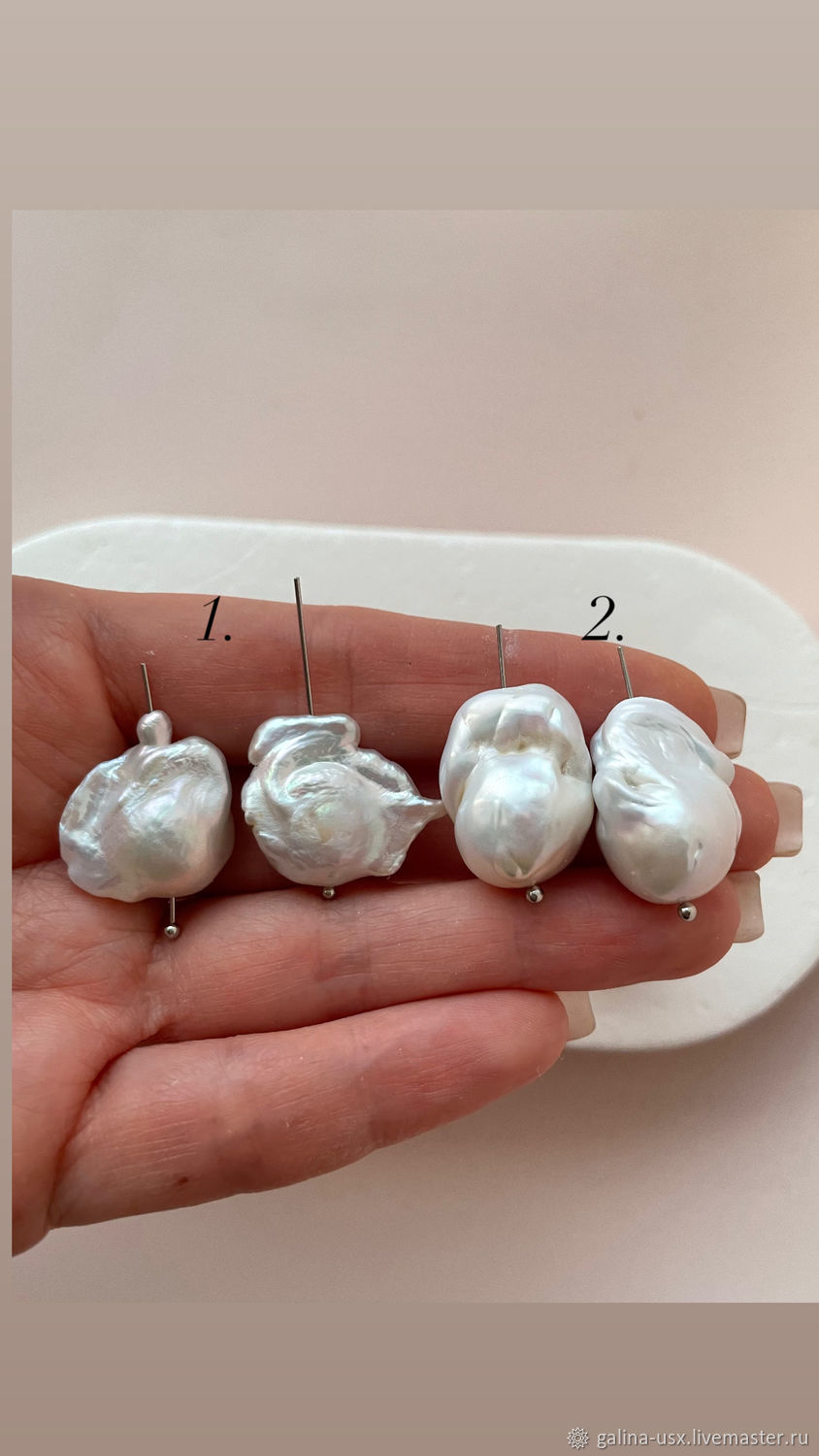 Жемчуг крупный барокко белый, пары купить в интернет-магазине Ярмарка ...