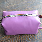 Сумки и аксессуары handmade. Livemaster - original item Cosmetic bag made of genuine leather lilac. Handmade.
