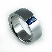 Украшения handmade. Livemaster - original item Titanium ring with sapphire 8h4. Handmade.