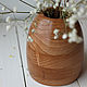 Небольшая ваза из дерева - Ваза для сухоцветов - Интерьер гостиной, Вазы, Казань,  Фото №1