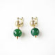 Order Earrings with green onyx, stud earrings with onyx, with stones. Irina Moro. Livemaster. . Earrings Фото №3