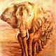 Painting pastel Elephants (taupe terracotta). Pictures. Pastelena. My Livemaster. Фото №4