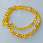 Работы для детей, handmade. Livemaster - original item Amber Beads yellow beads made of natural amber for women.. Handmade.