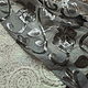 Сетка нарядная серая с серебряной вышивкой маленькими пайетками, Ткани, Солнечногорск,  Фото №1