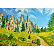 Картины и панно handmade. Livemaster - original item Painting landscape mountain 