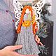 Angel macrame large wings grey dress. Interior doll. Kukly makrame NATALINI. Интернет-магазин Ярмарка Мастеров.  Фото №2