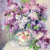 Картины и панно handmade. Livemaster - original item Oil painting Joyful bouquet of lilac still life impressionism. Handmade.
