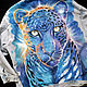 Взгляд леопарда. Джинсовая куртка с рисунком, Куртки, Казань,  Фото №1
