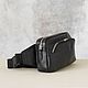 Order Men's leather waist bag ' Oscar '(Black). DragonBags - Men's accessories. Livemaster. . Men\'s bag Фото №3