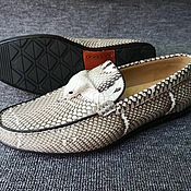 Обувь ручной работы handmade. Livemaster - original item Moccasins made of genuine leather king Cobra, natural color.. Handmade.