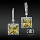 Luxurious gold earrings with large citrine 16.20 Ct author's cut!

