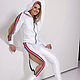Women's sports summer suit made of a footer with zippers and stripes, Tracksuits, Novosibirsk,  Фото №1