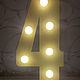 Цифра 4 (четыре) с подсветкой 6 ламп для фотозоны на праздник. Объемные цифры и буквы. Тульский Мастер. Интернет-магазин Ярмарка Мастеров.  Фото №2