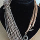 Crystal and leather Tie Necklace (Brunello Cucinelli style). Necklace. marusjy. Online shopping on My Livemaster.  Фото №2