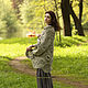 Накидка цвета льна из мотивов. Палантины. IRINA GRUDKINA Handmade Knitwear. Интернет-магазин Ярмарка Мастеров.  Фото №2