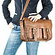 Leather bag 'Dandy' light brown. Classic Bag. Russian leather Guild. My Livemaster. Фото №6
