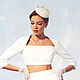 Wedding mini hat 'Wave' with a veil. Color milk. Hats1. Exclusive HATS. LANA ANISIMOVA.. My Livemaster. Фото №4