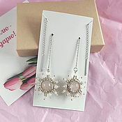 Украшения handmade. Livemaster - original item Broach Earrings silver with Rose quartz, Delicate Star Earrings. Handmade.