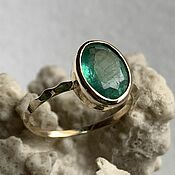 Украшения handmade. Livemaster - original item 2,36 ct VS Natural Emerald in women`s 585 Gold Ring. Handmade.