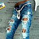 Заказать Джинсы бананы "Twigle Style". Студия дизайна 'Jeans_torn'. Ярмарка Мастеров. . Джинсы Фото №3