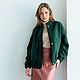 Bomber lamb boucle Emerald Green Demi-season women's jacket. Bombers. mozaika-rus. My Livemaster. Фото №6