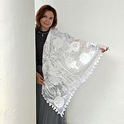 Аксессуары handmade. Livemaster - original item White silk handkerchief openwork kerchief Original gift.. Handmade.