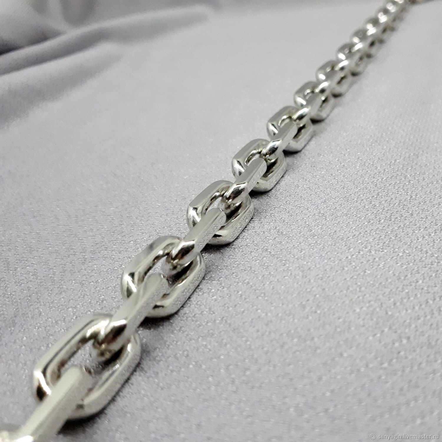 Якорная цепь серебро гранёная 150 грамм 65 см в интернет-магазине ЯрмаркаМастеров по цене 37500 ₽ – KTTJIRU