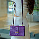 Women's shoulder bag made of crocodile leather purple, Crossbody bag, St. Petersburg,  Фото №1