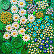 A picture of Daisies and forget-me-nots. summer garden. Flowers bas-relief, mosaic. Pictures. House of the Sun (irina-bast). My Livemaster. Фото №4