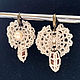  Olonets butterfly earrings. Folk decorations. Marina Lambrozo leather and stone. My Livemaster. Фото №5