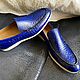 Men's loafers, crocodile leather, in dark blue. Loafers. SHOES&BAGS. My Livemaster. Фото №5