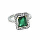 Ring 'Emerald elegance' diamonds, gold 585, Rings, Moscow,  Фото №1