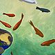 Большая картина на стену пейзаж с рыбами на холсте. Картины. Студия интерьерных картин MBArt. Ярмарка Мастеров.  Фото №6