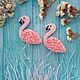 Brooch 'Flamingo'. Brooches. Katrin Gezey (...Ornamentation...). Online shopping on My Livemaster.  Фото №2