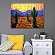 Cacti painting desert mountain landscape oil painting mountains. Pictures. Colibri Art - Oil Painting. My Livemaster. Фото №4