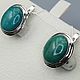 Order Silver earrings with natural turquoise 16h12mm. yakitoriya. Livemaster. . Earrings Фото №3
