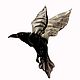 Interior hanging decoration stained glass bird crow Sort, Pendants for pots, Moscow,  Фото №1
