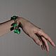 Винтаж: Винтажный зелёный браслет на руку с шармами, подвесками, Браслеты винтажные, Москва,  Фото №1