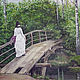 Картина Дама на мостике: летний пейзаж, лето, зеленый, летний день, Картины, Мурманск,  Фото №1