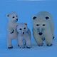 Family of polar bears, Felted Toy, Rzhev,  Фото №1