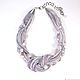 Order Grey-Pink Whirlpool Necklace Beads Natural Stones Rose Quartz Agate. ms. Decorator. Livemaster. . Jewelry Sets Фото №3