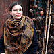 Wool scarf with ekoprint
