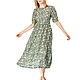 Order Green MIDI length dress with floral print in retro style. ivavavilonskaya. Livemaster. . Dresses Фото №3