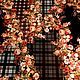 Праздничное вискозное джерси цветы на клетчатом фоне, Ткани, Самара,  Фото №1