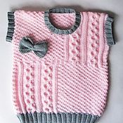 Одежда детская handmade. Livemaster - original item Knitted vest for children Pink happiness. Handmade.
