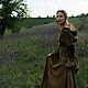 Order Elven Dress «Flora» Long Fantasy Linen Khaki Hooded Elvish Dress. mongolia. Livemaster. . Cosplay costumes Фото №3