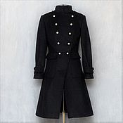 Одежда handmade. Livemaster - original item Women`s black coat, demi-season, wool. Handmade.