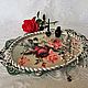 Serving tray wooden oval Roses in silver, Trays, Frolovo,  Фото №1