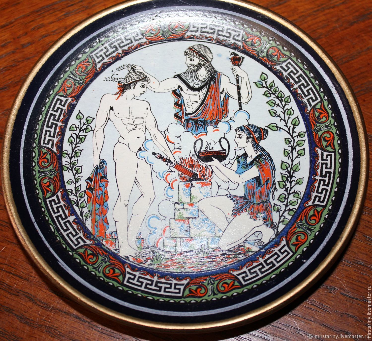 Decorative plates with scenes of ancient Greece, pottery, Greece
